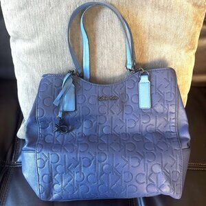 Calvin Klein Blue Chain Shoulder Bag